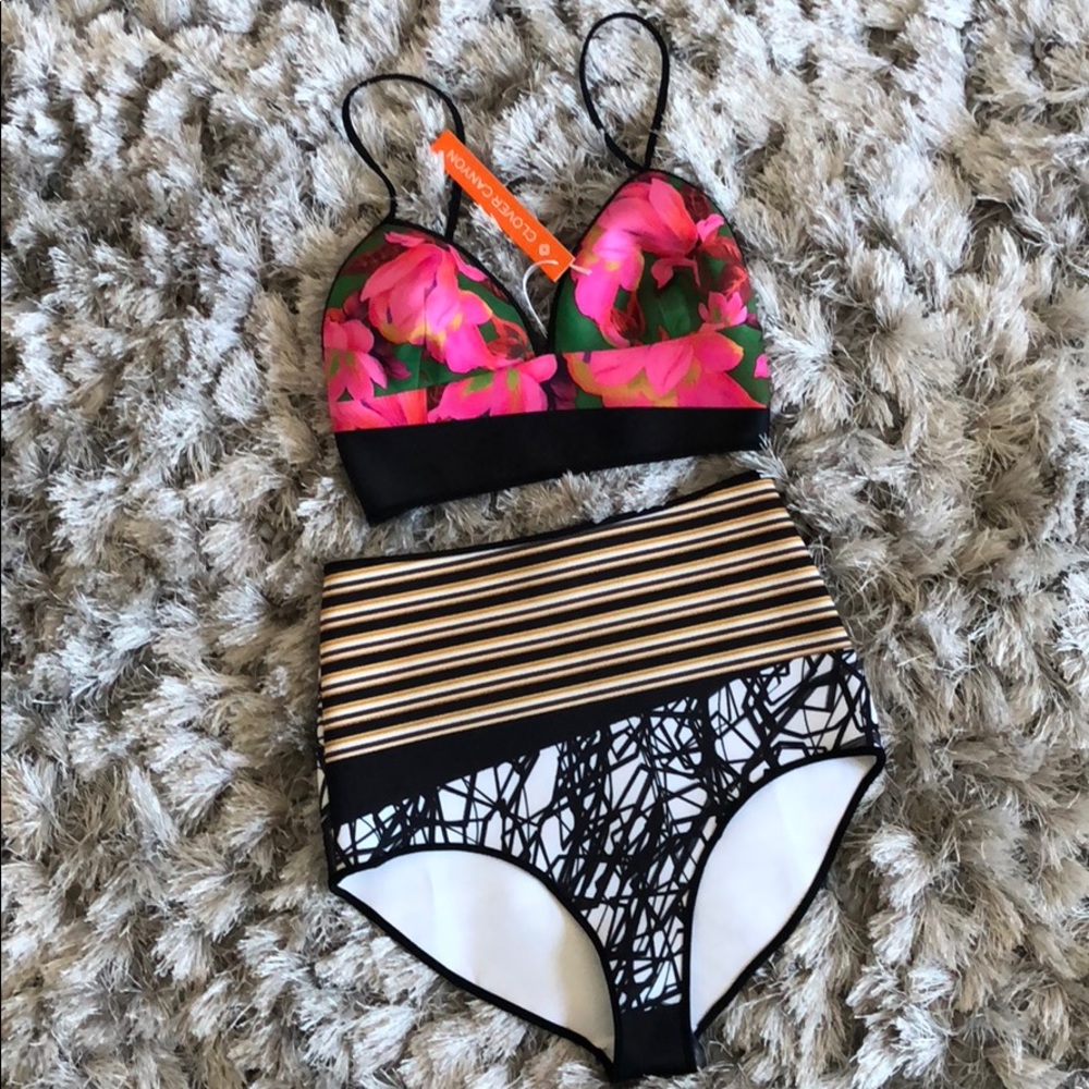 Brand new Clover Canyon high waist bikini set